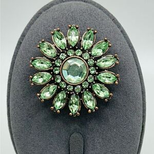 Art Deco Light Green Jeweled Brooch,